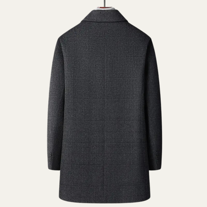 Men's Plaid Coat Warm Elegant Wool