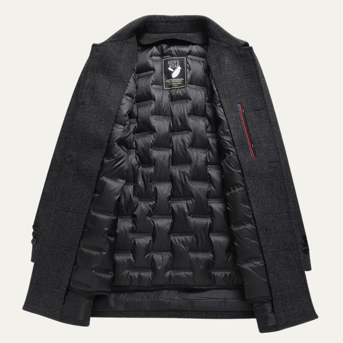Men's Plaid Coat Warm Elegant Wool