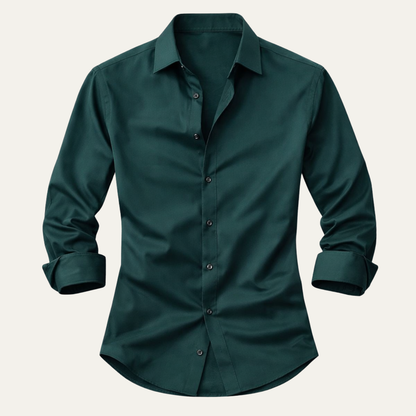 Men's Slim Fit Stretch Button Down Shirt - Vonnera