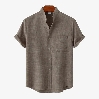 Men's Short Sleeve Button Down Shirt With Chest Pocket