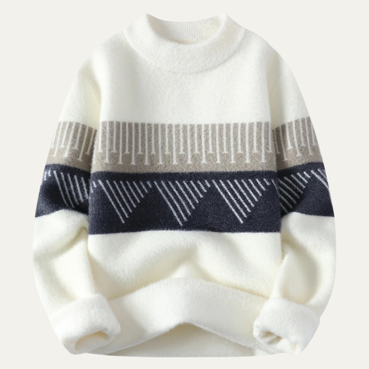 Men's Pattern Sweater Warm White - Vonnera