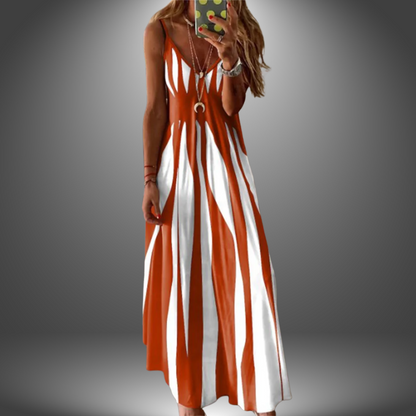 Women's Striped Sleeveless Maxi Dress