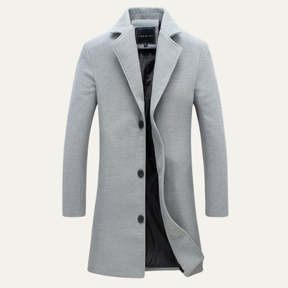 Men's Wool Blend Slim Fit Overcoat - Vonnera