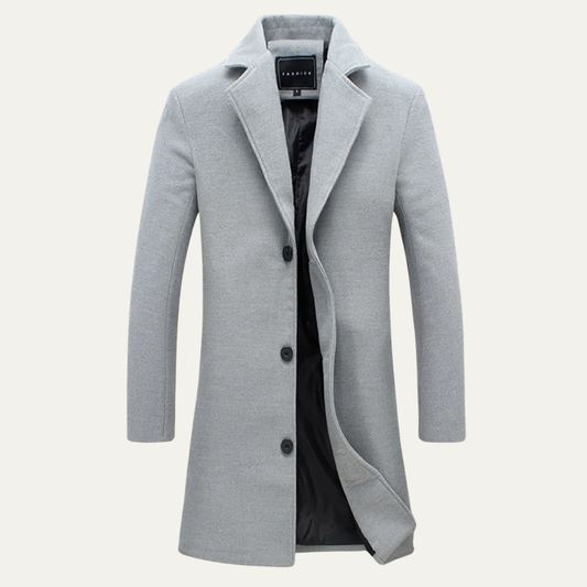 Men's Wool Blend Slim Fit Overcoat - Vonnera