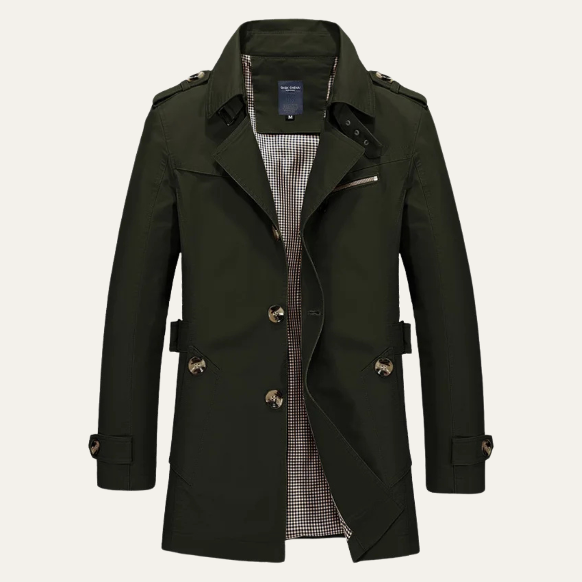 Men's Double Breasted Waterproof Trench Coat