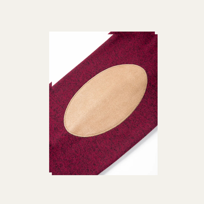 Men's Stand Collar Fleece Sweater Elbow Patches