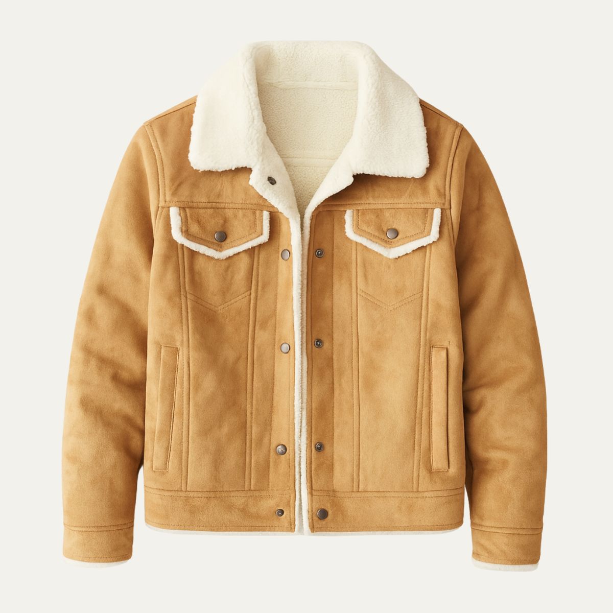 Men's Suede Leather Jacket Fleece Lined - Vonnera