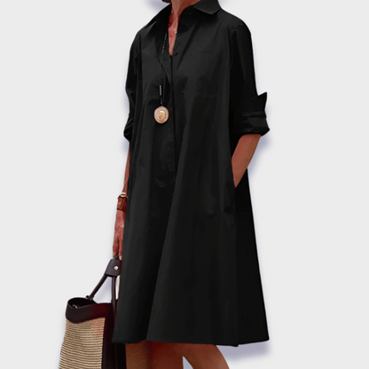 Women's Color Block Mini Dress Long Sleeves