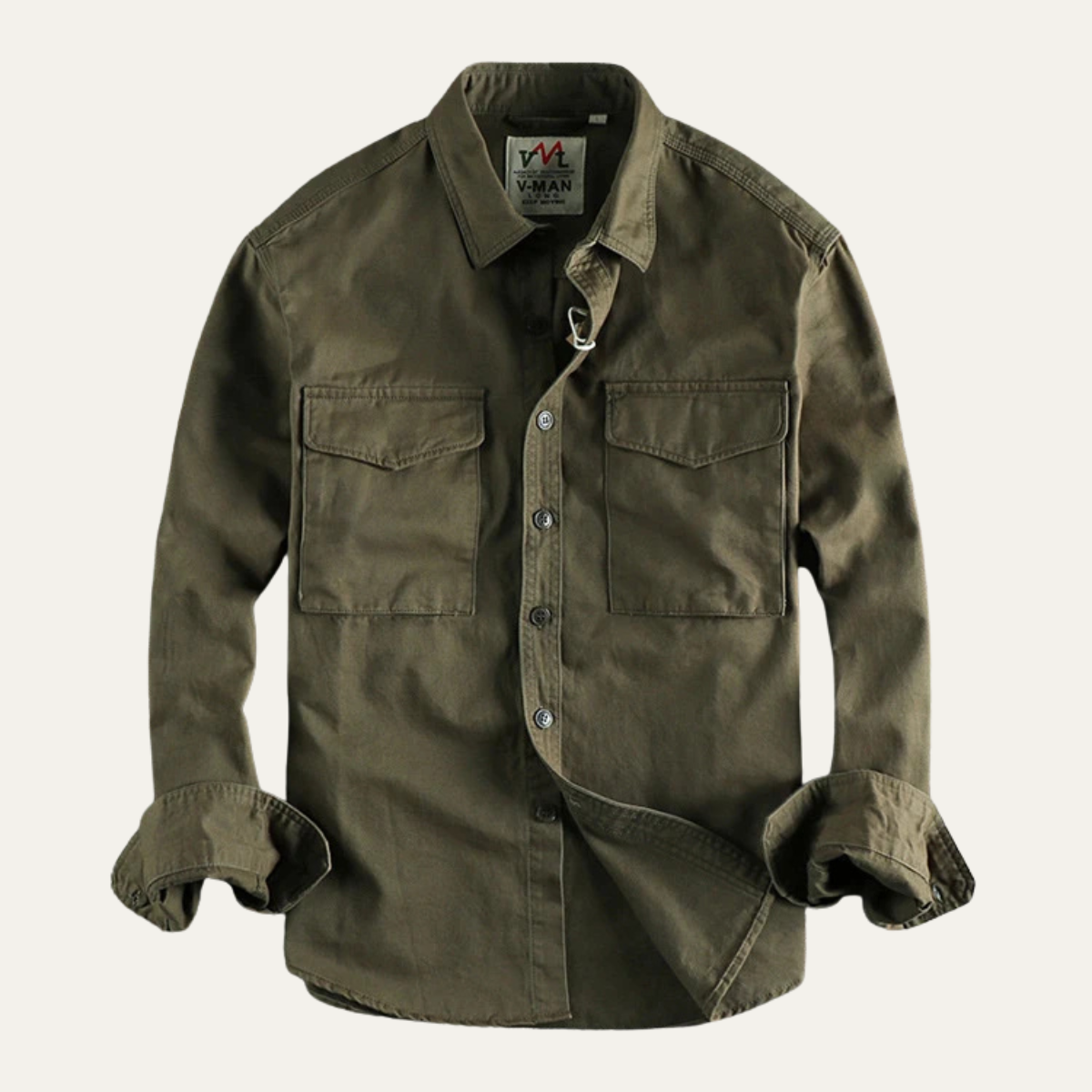 Men's Canvas Cargo Shirt Jacket
