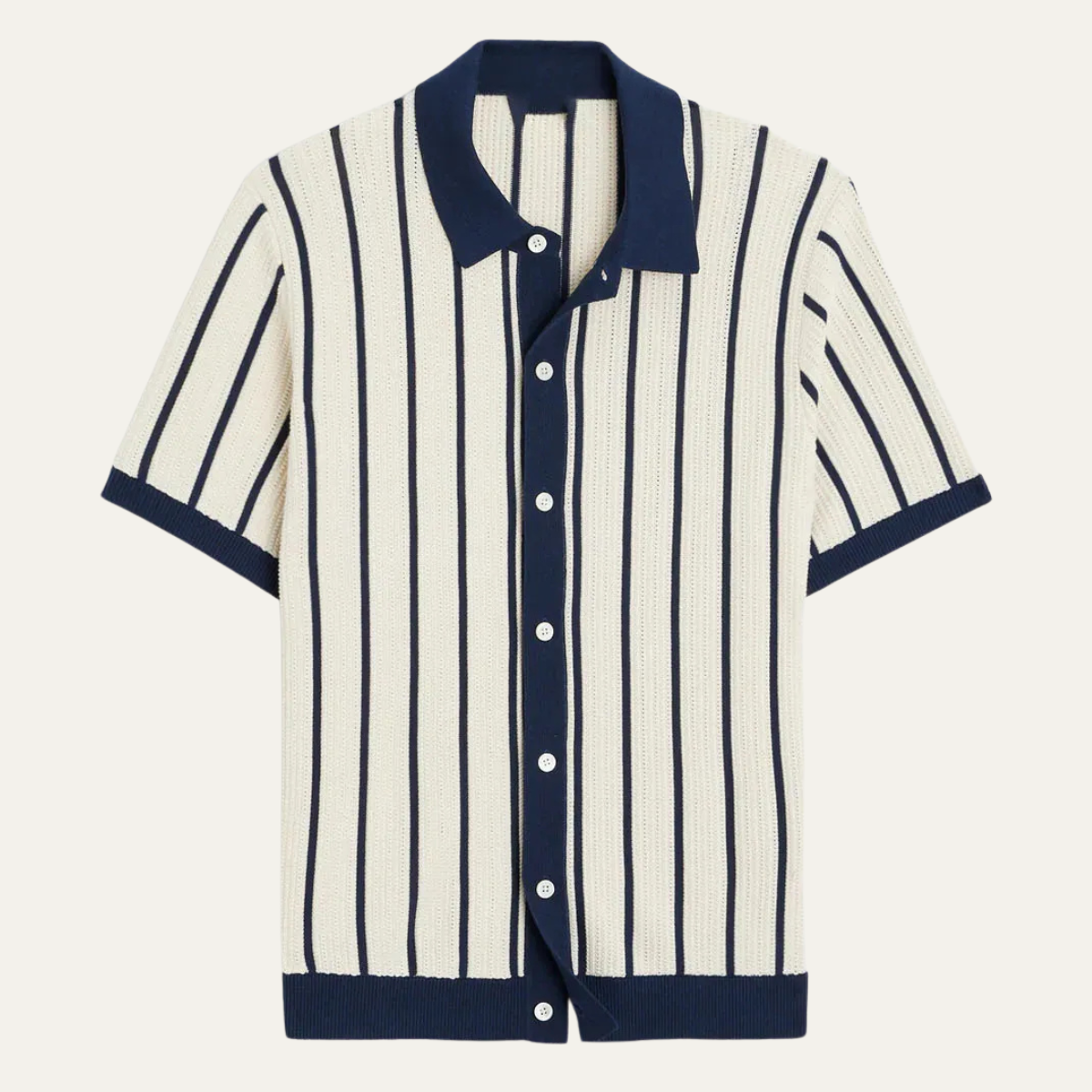 Men's Striped Polo Shirt Knit Cotton - Vonnera