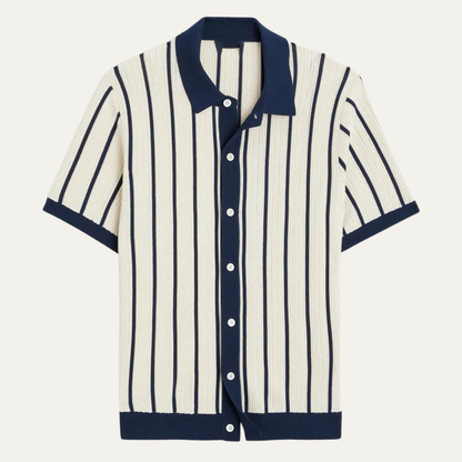 Men's Striped Polo Shirt Knit Cotton - Vonnera