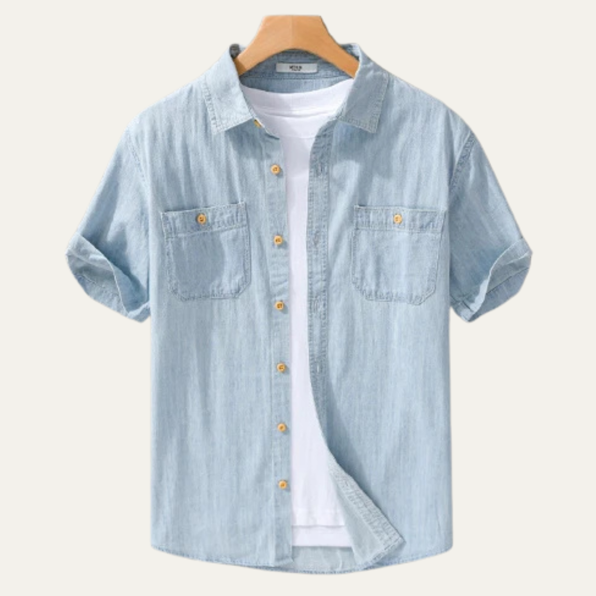 Men's Casual Denim Cotton Shirt Blue