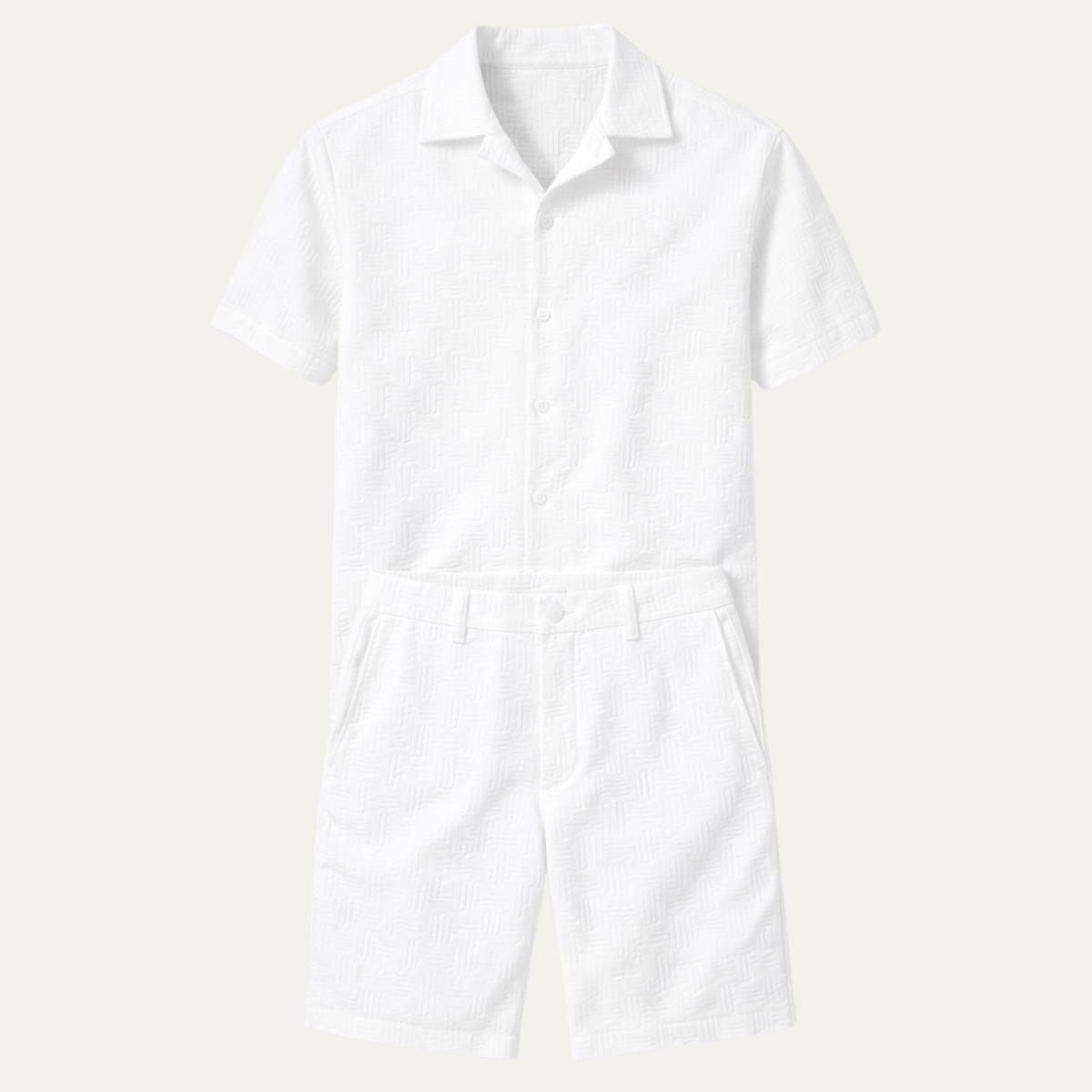 Men's Summer Button Up Shirt Shorts Set - Vonnera