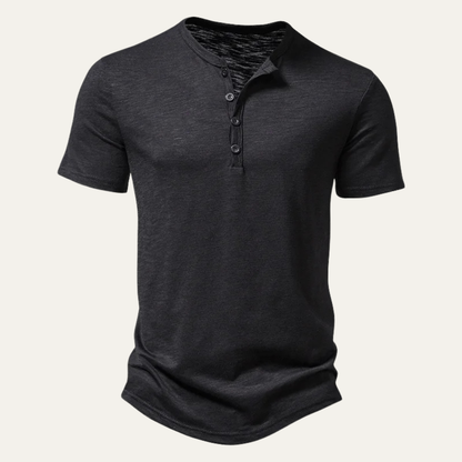 Men's Breathable Henley T Shirt Summer Cotton