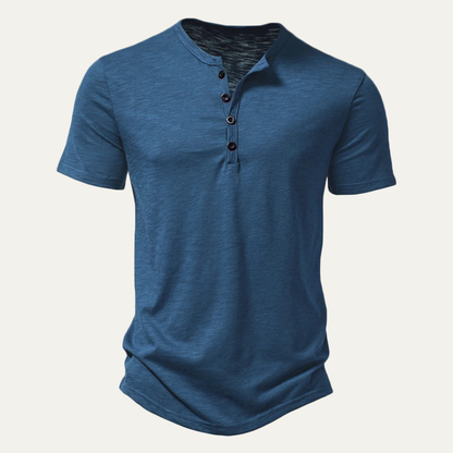 Men's Breathable Henley T Shirt Summer Cotton