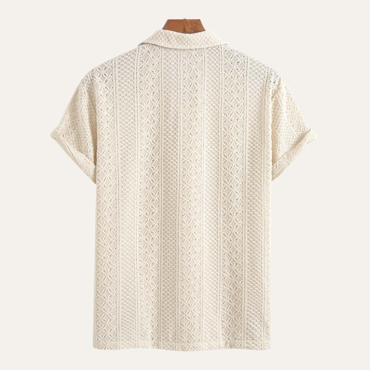 Men's Textured Knitted Polo Shirt