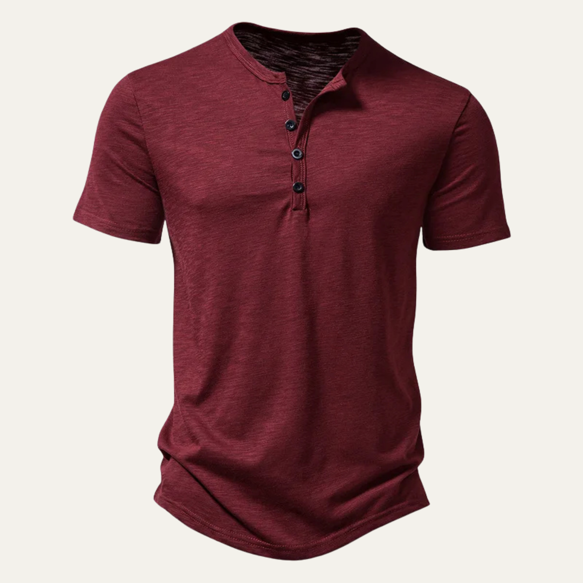 Men's Casual Henley T Shirt Short Sleeve Cotton