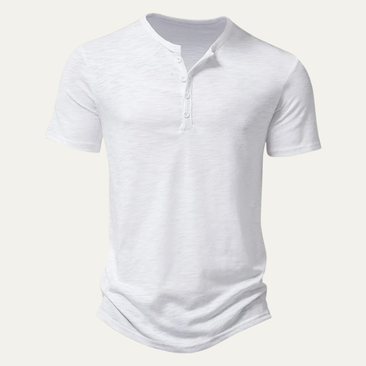 Men's Casual Henley T Shirt Short Sleeve Cotton