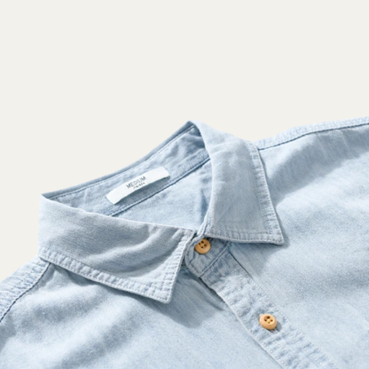 Men's Casual Denim Cotton Shirt Blue