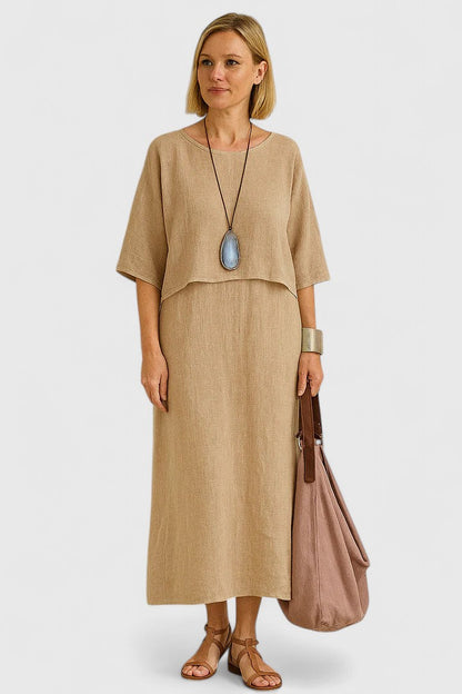 Women's Maxi Dress Set Two-Piece Short Sleeve