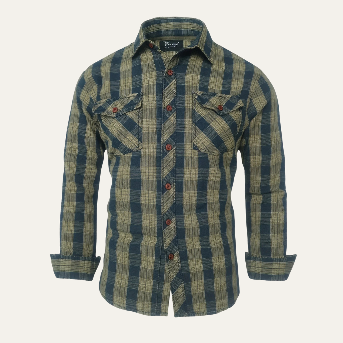 Men's Plaid Denim Shirt Jacket - Vonnera