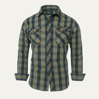 Men's Plaid Denim Shirt Jacket - Vonnera