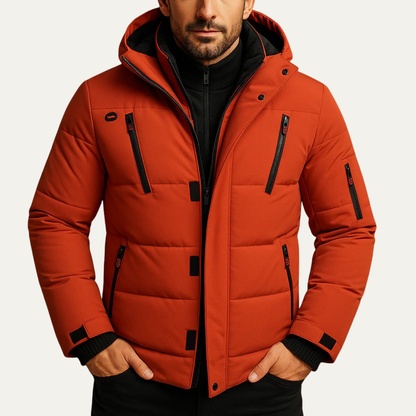 Men's Padded Puffer Jacket Warm Hooded