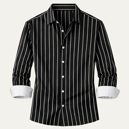 Men's Striped Dress Shirt Button Down Cotton - Vonnera