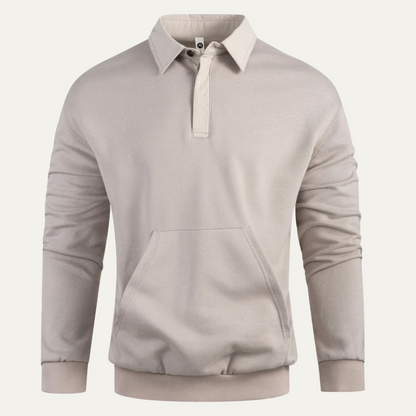 Men's Polo Sweatshirt Cotton Front Pocket - Vonnera