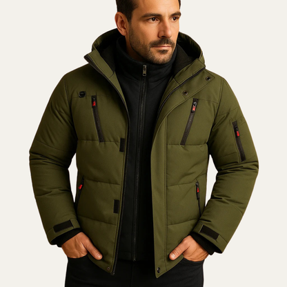 Men's Padded Puffer Jacket Warm Hooded