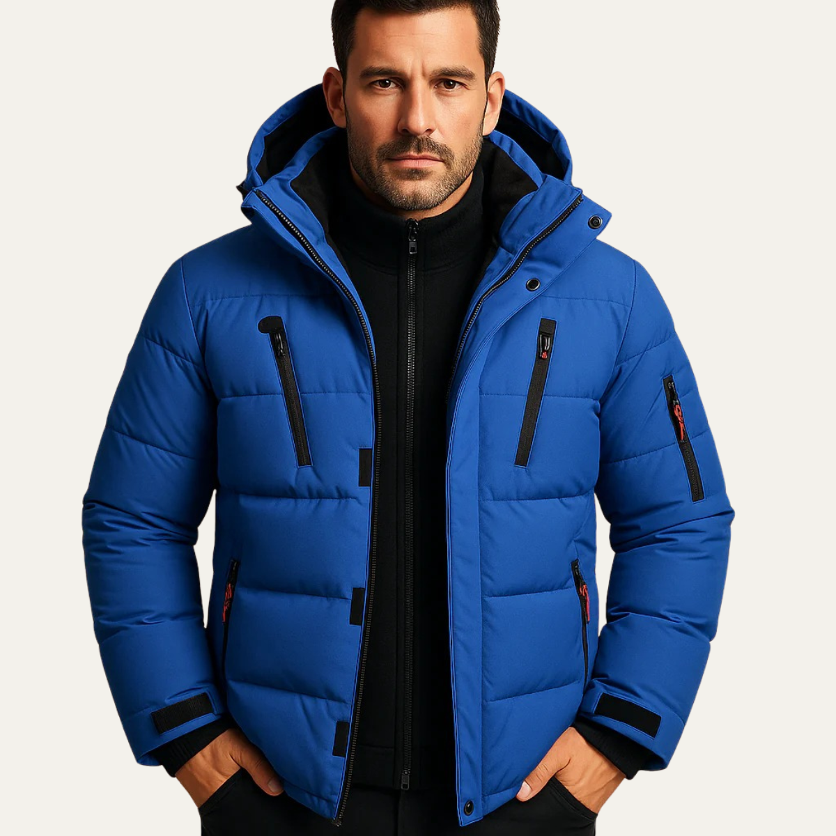 Men's Padded Puffer Jacket Warm Hooded