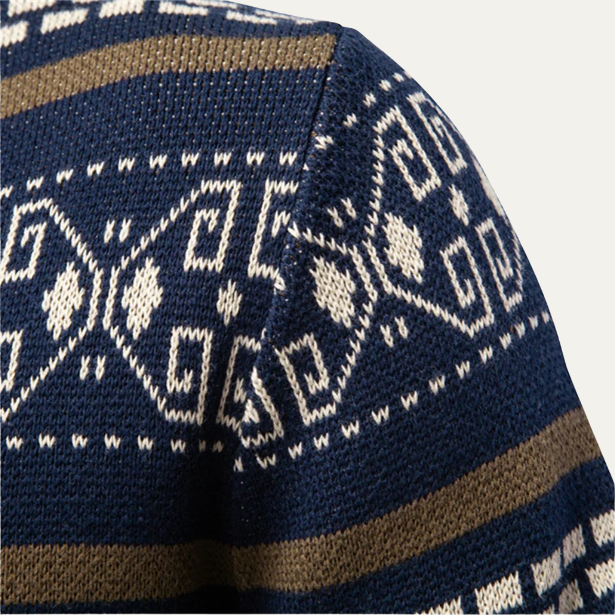 Men's Patterned Knit Cotton Cardigan Zip Up Winter
