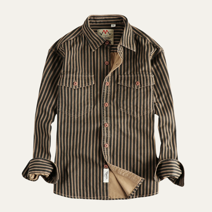 Mens Cotton Striped Button Up Shirt - Vonnera