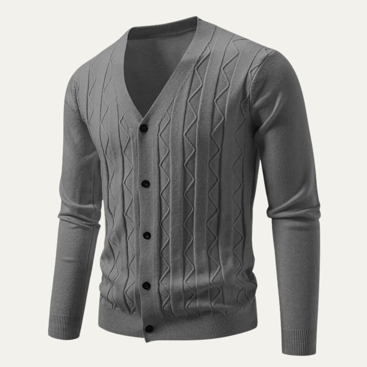 Men's V Neck Knit Cardigan Sweater Lightweight