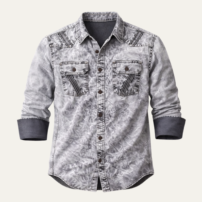 Men's Vintage Denim Button Up Shirt - Vonnera