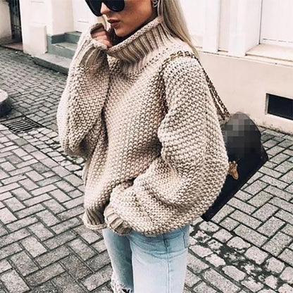 Women's Chunky Knit Turtleneck Sweater - Vonnera