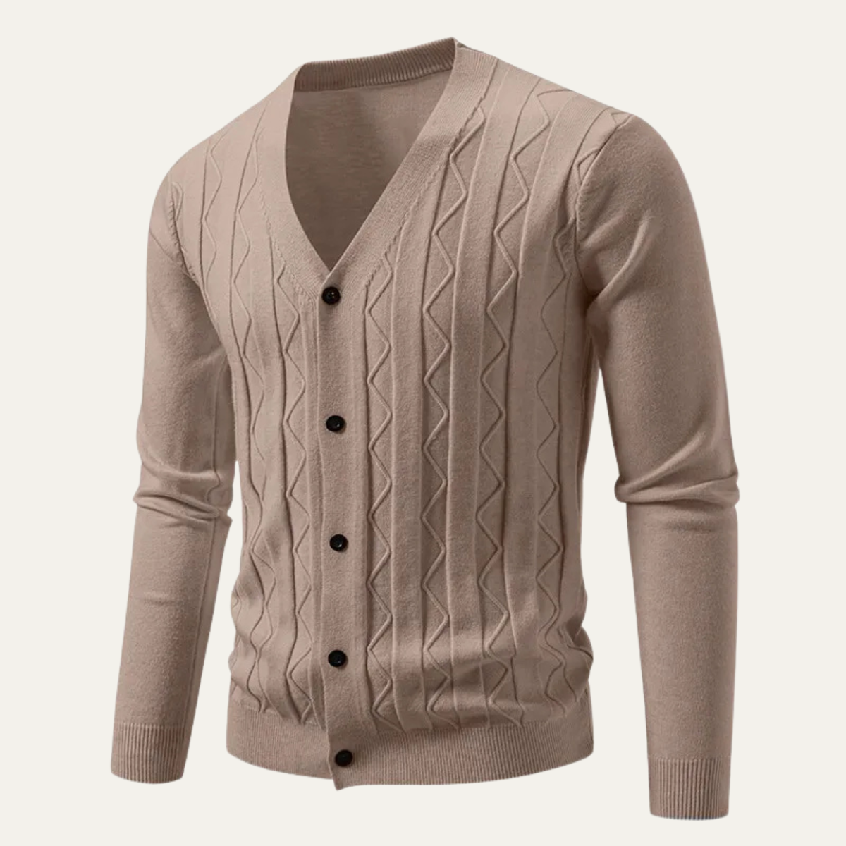 Men's V Neck Knit Cardigan Sweater Lightweight