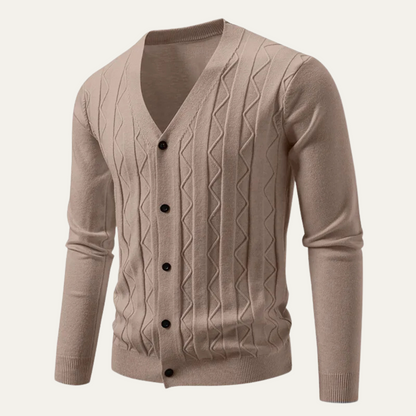 Men's V Neck Knit Cardigan Sweater Lightweight