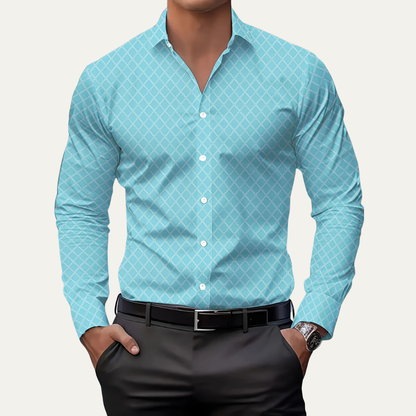 Men's Slim Fit Geometric Print Shirt