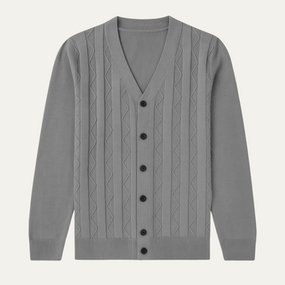 Men's V Neck Knit Cardigan Sweater Lightweight - Vonnera