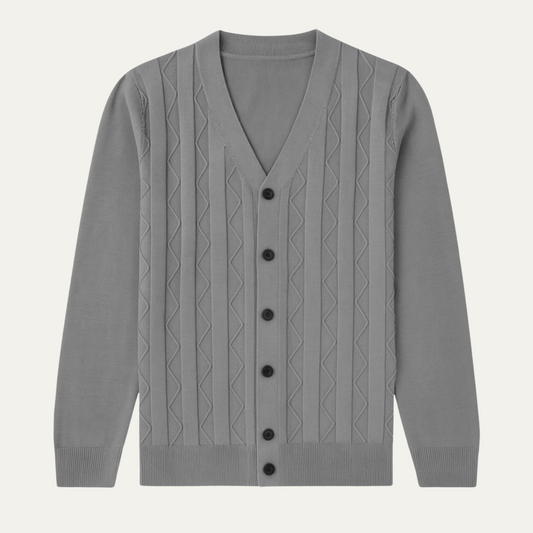 Men's V Neck Knit Cardigan Sweater Lightweight - Vonnera