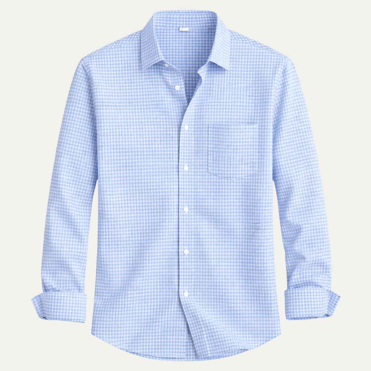 Men's Slim Fit Gingham Shirt Long Sleeve Button Down - Vonnera