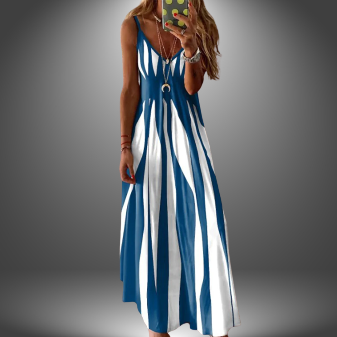 Women's Striped Sleeveless Maxi Dress - Vonnera