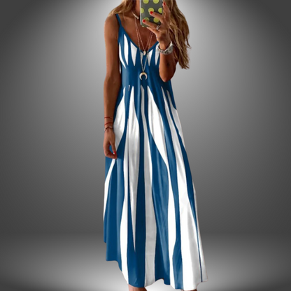 Women's Striped Sleeveless Maxi Dress - Vonnera