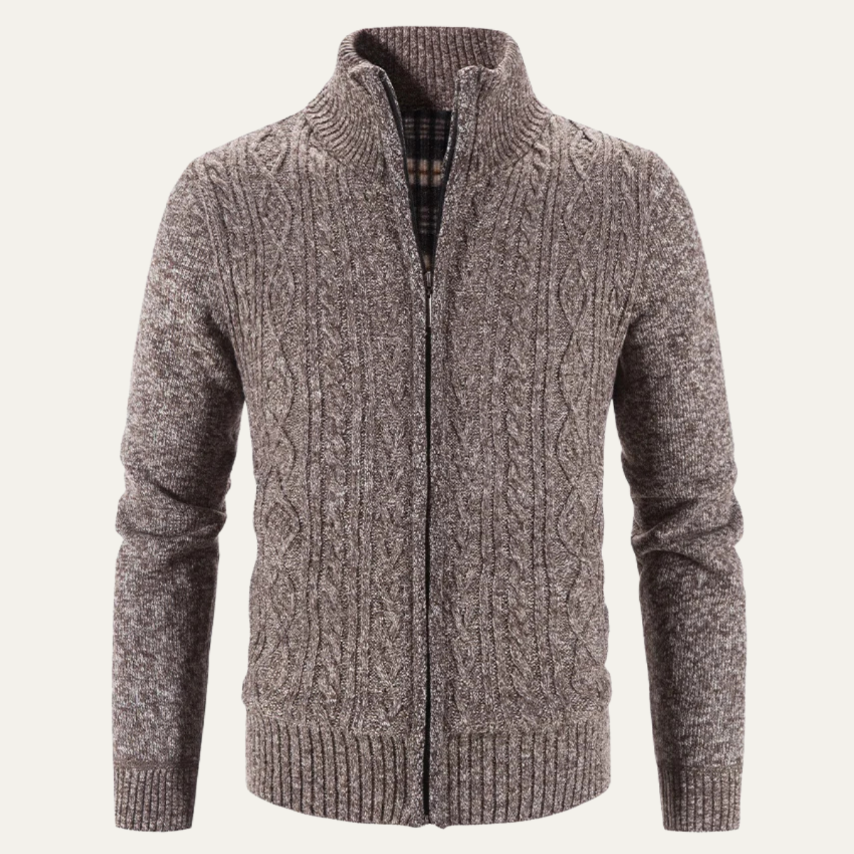 Men's Fleece Zip Up Jacket Warm Knit