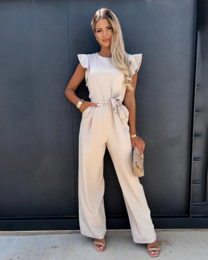 Women's Elegant Jumpsuit Flutter Sleeves