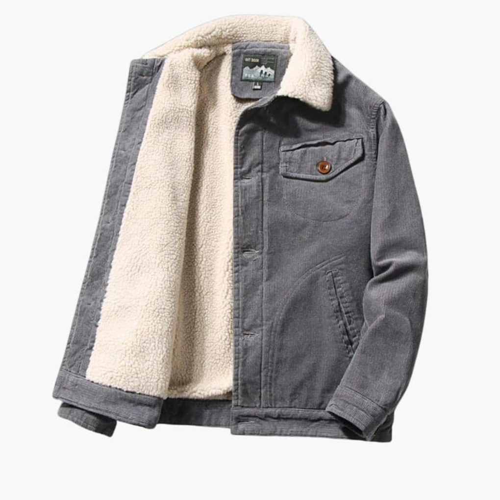 Men's Sherpa Lined Corduroy Jacket Button Front - Vonnera