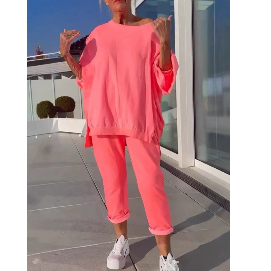 Women's Loungewear Set Loose Fit Pullover Pants - Vonnera