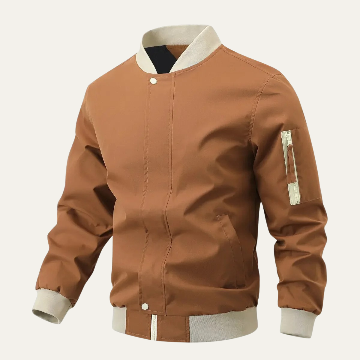 Men's Casual Bomber Jacket Zip Up
