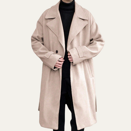 Men's Wool Wrap Coat Camel Color With Belt